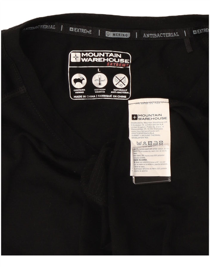 Tricou Bărbați Mountain Warehouse Top Mare Lână Neagră