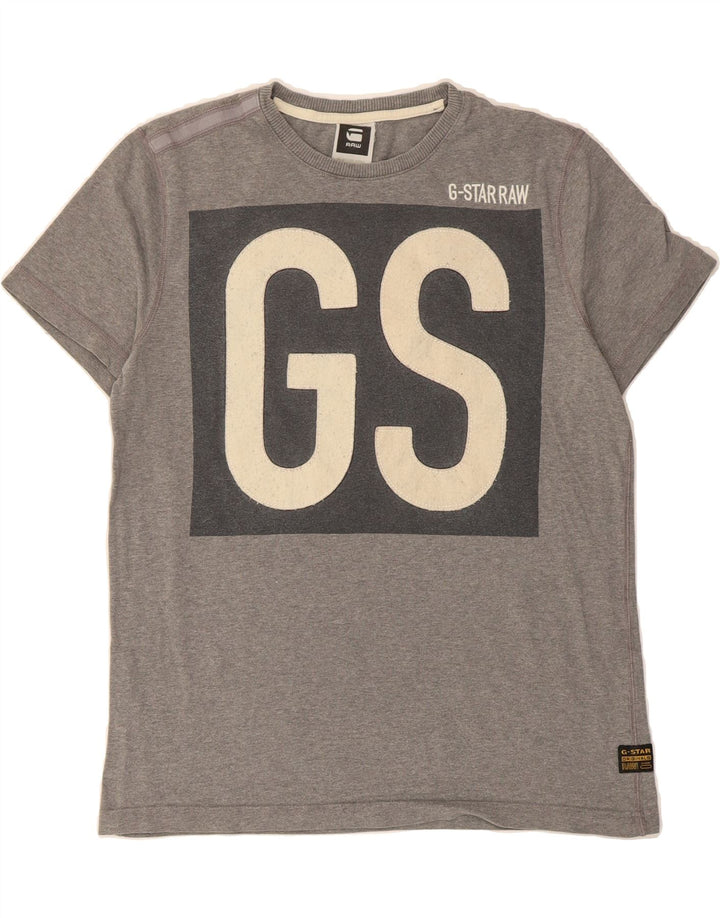 G-STAR Womens Graphic T-Shirt Top Medium Grey Cotton Vintage G-Star and Second-Hand G-Star from Messina Hembry 
