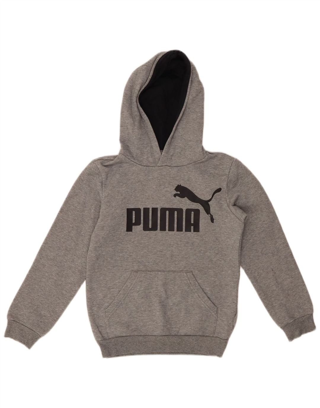 Pulover cu glugă grafic PUMA pentru băieți 9-10 ani, gri