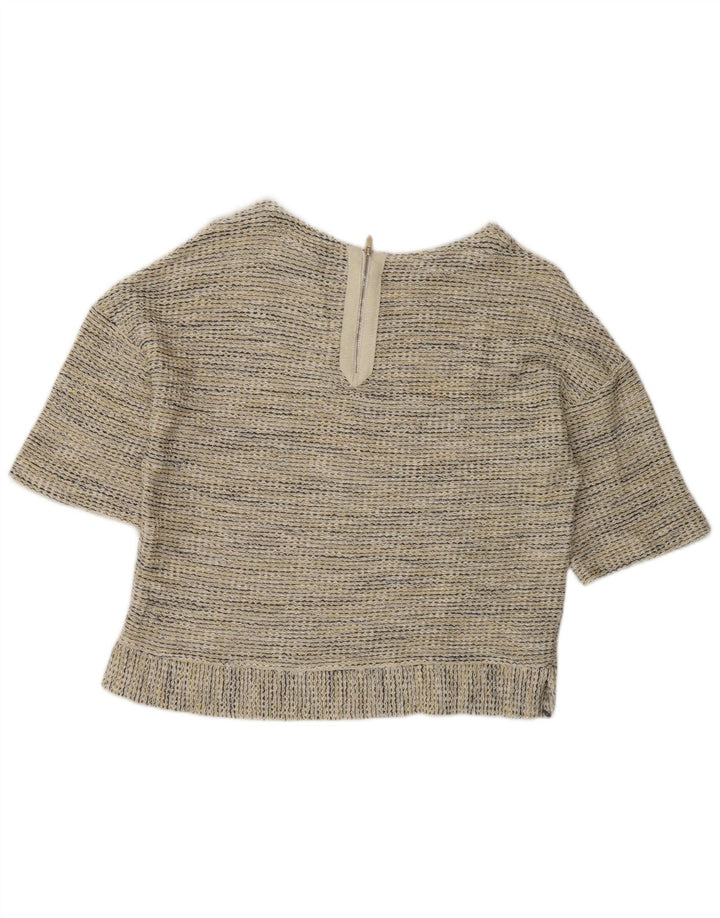 Bluză Massimo Dutti Femei Top UK 14 Medium Bej dungi
