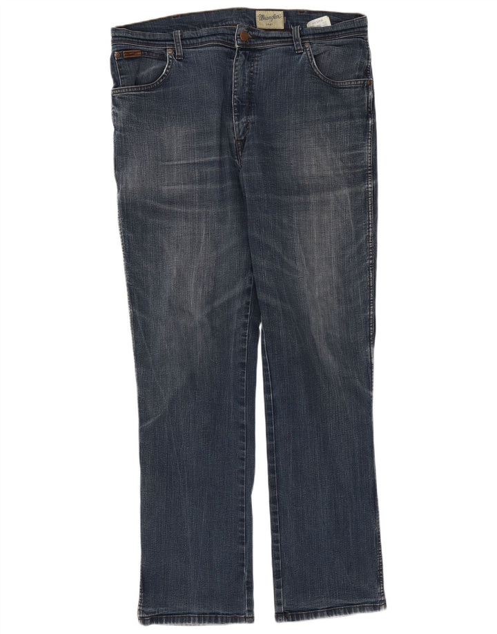 Blugi drepte stretch pentru bărbați Wrangler Texas W38 L34 Bumbac albastru
