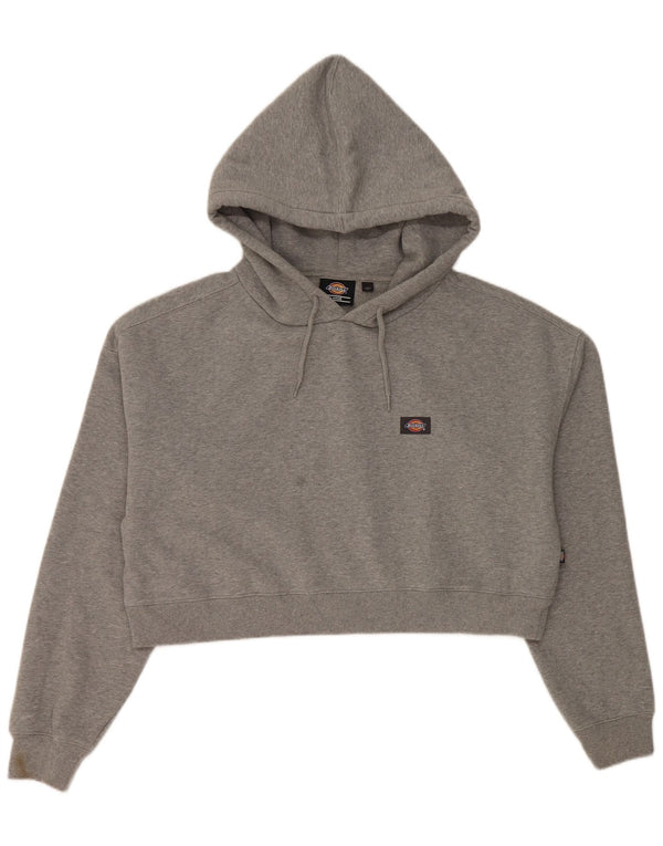 Pulover pentru femei Dickies Crop Hoodie UK 16 mare, gri bumbac cu pete