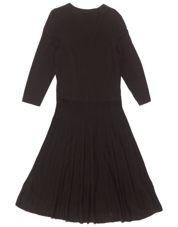 Rochie cu mâneci 3/4 pentru femei Hugo Boss UK 14, mare, neagră, viscoză