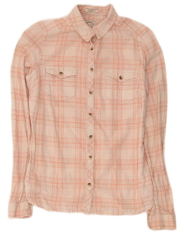 Cămașă pentru femei Fat Face Classic Fit UK 10 Bumbac carouri roz mic