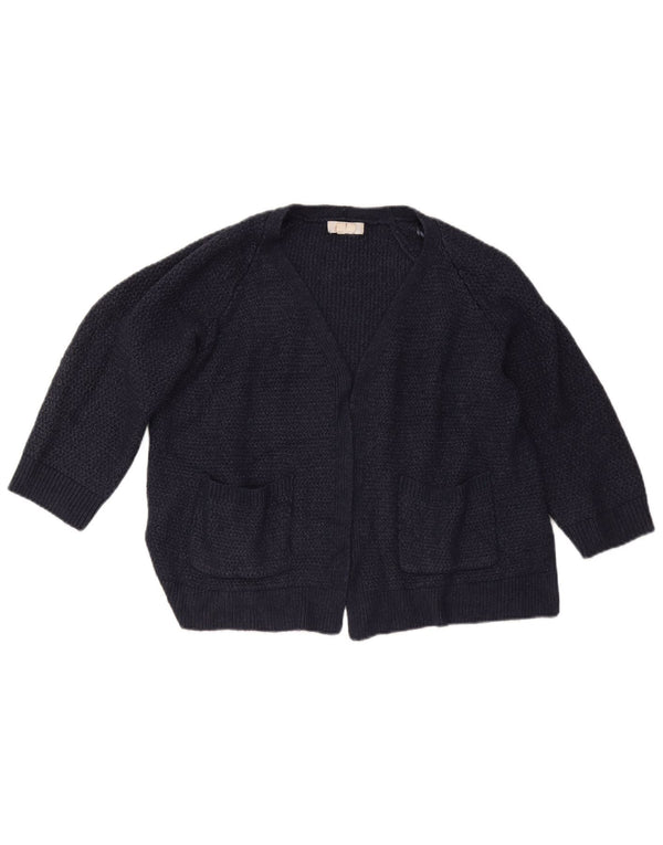 Pulover cardigan deschis cu mânecă 3/4 pentru femei Fat Face UK 16 mare, bleumarin