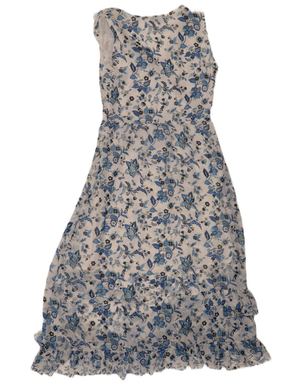 LIU JO Womens Ruffle Sleeveless Maxi Dress IT 40 Small White Floral