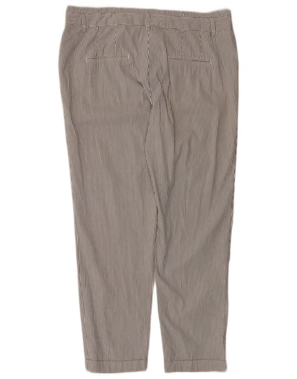 Pantaloni chino slim pentru femei Zara EU 44 XL W34 L28 bumbac alb cu dungi