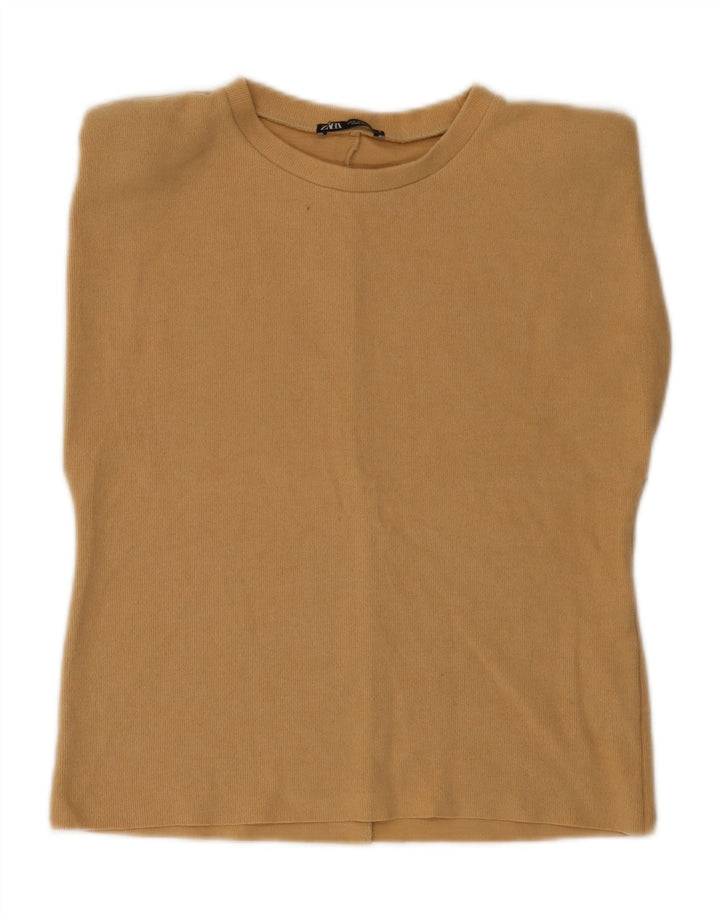 Vestă pentru femei Zara UK 10 Small Beige Bumbac