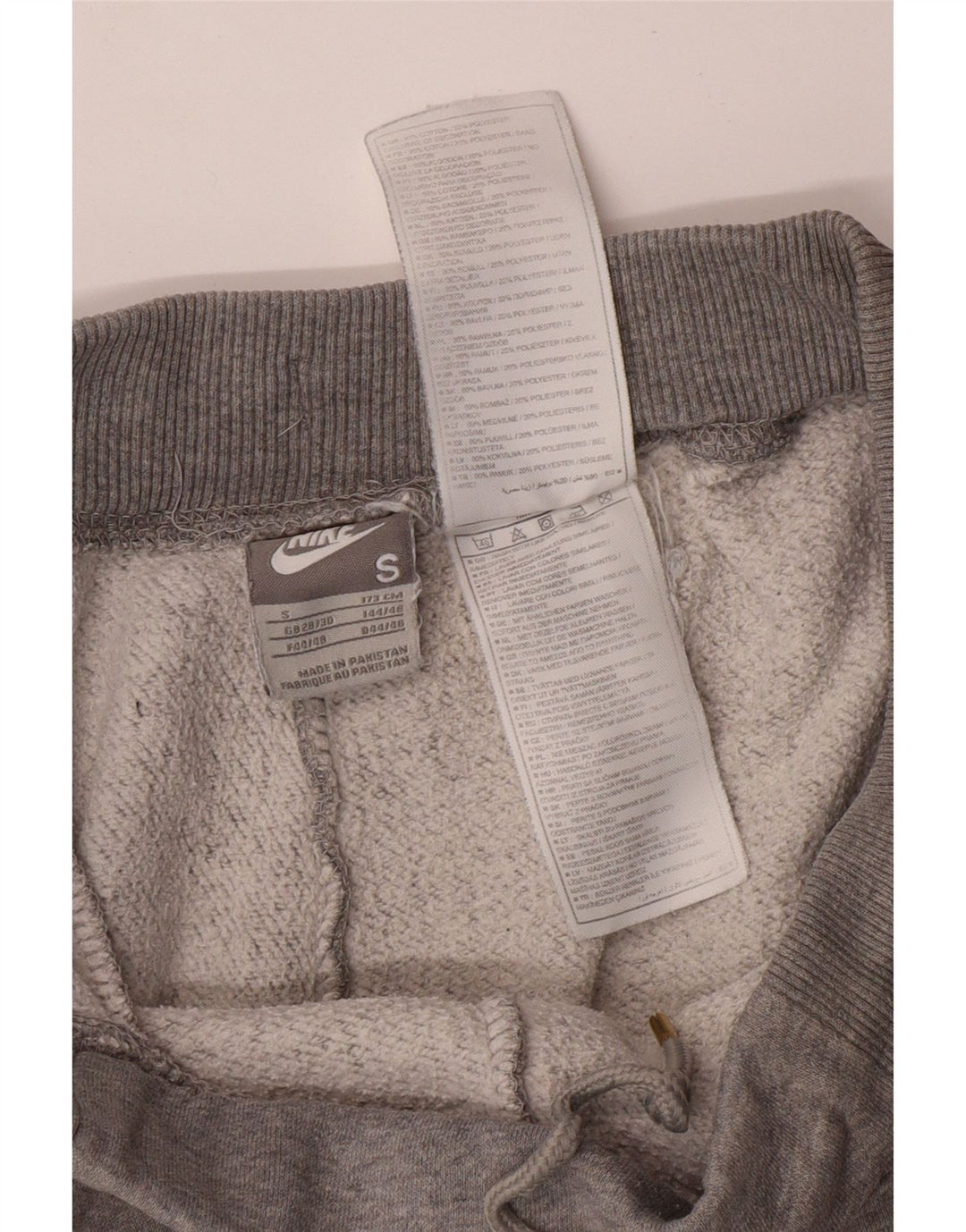 NIKE Mens Tracksuit Trousers Joggers Small  Grey Cotton