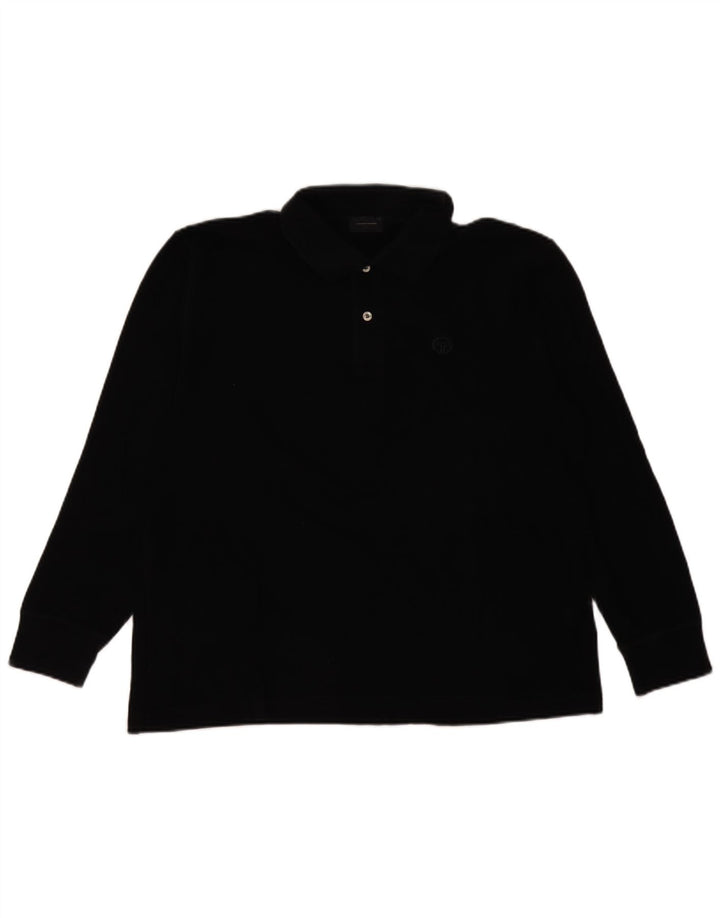 Cămașă polo cu mânecă lungă pentru bărbați Sergio Tacchini IT 50 bumbac mediu negru