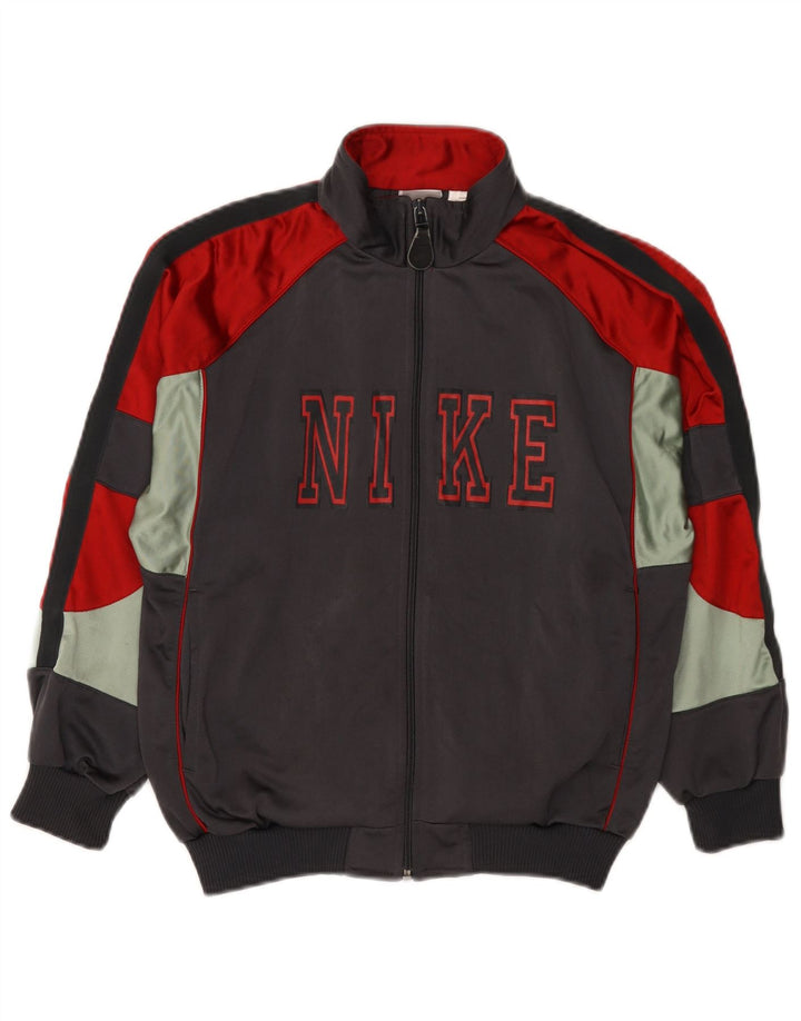 Jachetă de top pentru trening cu grafică Nike pentru băieți 10-11 ani, gri mediu, color block