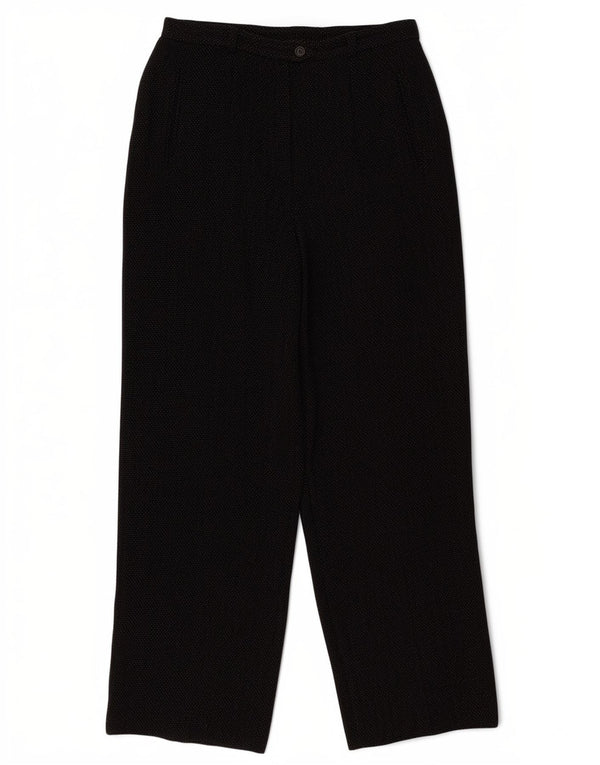 Max Mara Pantaloni drepti pentru femei UK 16 Large W32 L29 Black Flecked