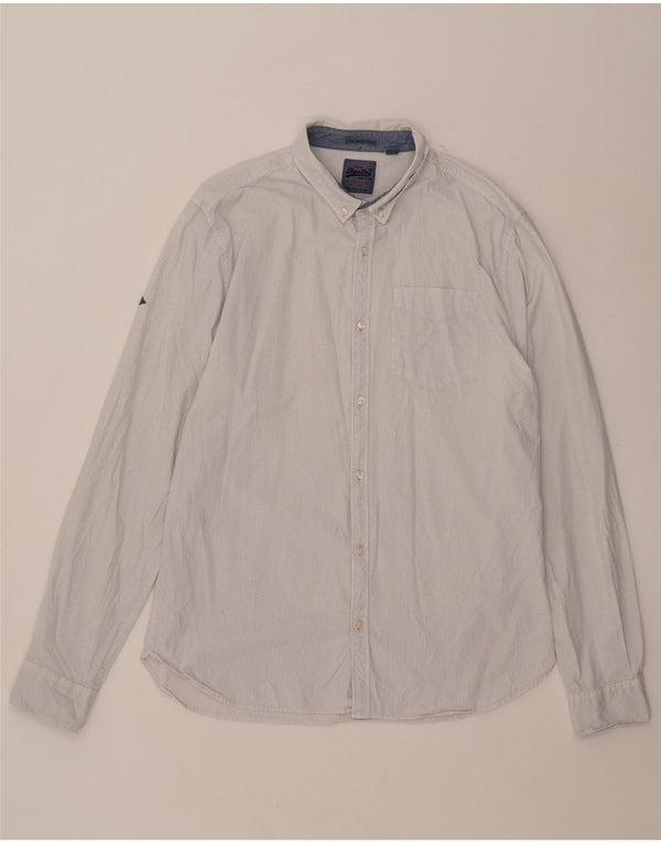 Cămașă pentru bărbați Superdry 2XL, bumbac cu pete gri
