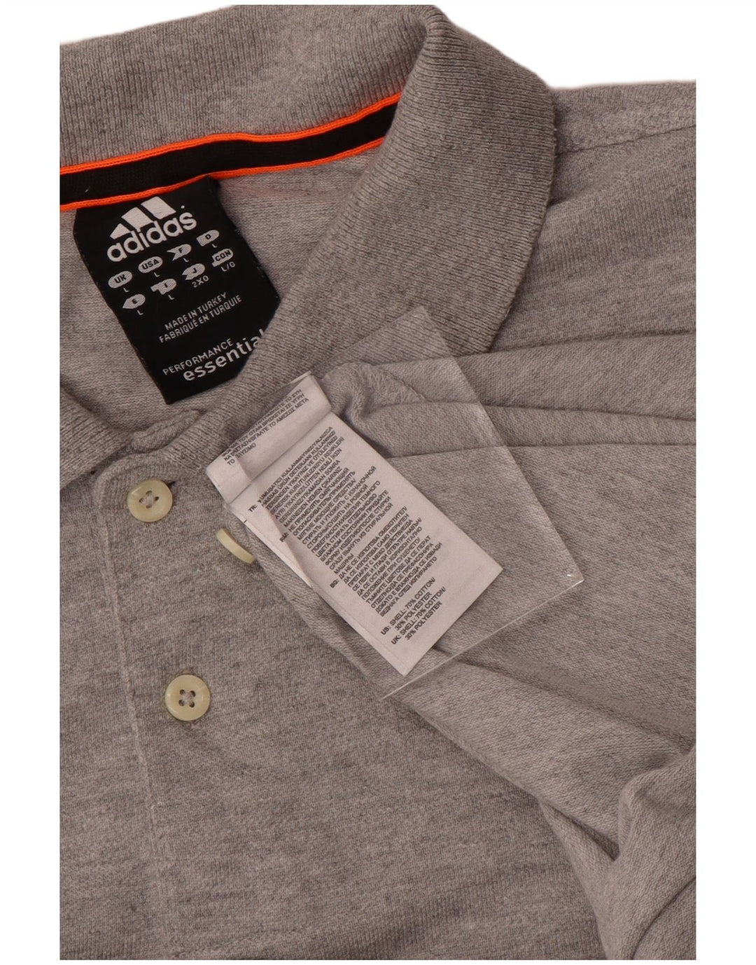 Tricou polo Adidas Climalite pentru bărbați, bumbac gri mare