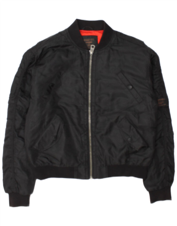 Jachetă Bomber Superdry pentru femei UK 12 Medium Black Poliester