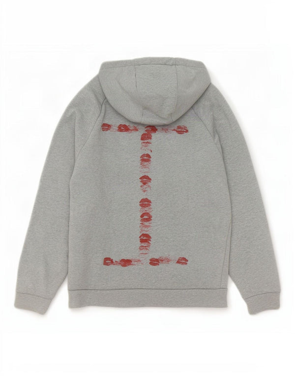 Pulover Nike pentru bărbați cu capota cu grafică, mic, gri, bumbac