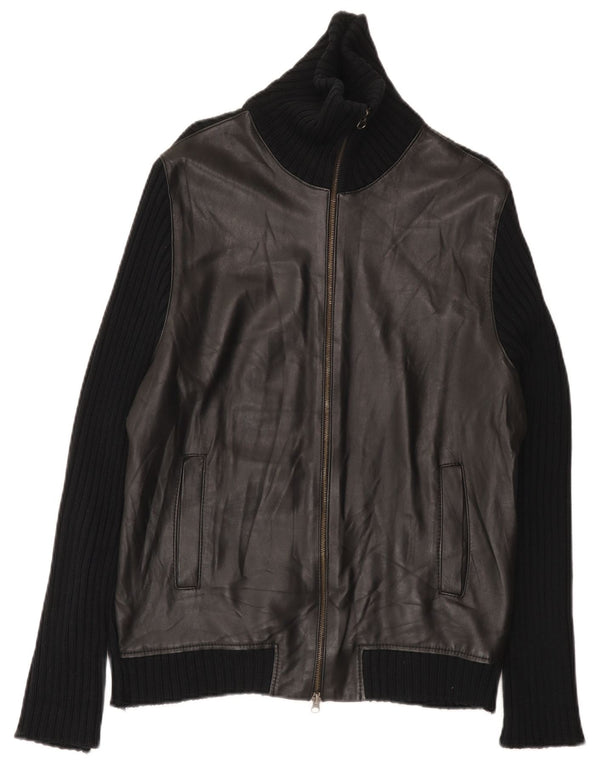 Pulover cardigan pentru bărbați Zara, mare, negru, bumbac