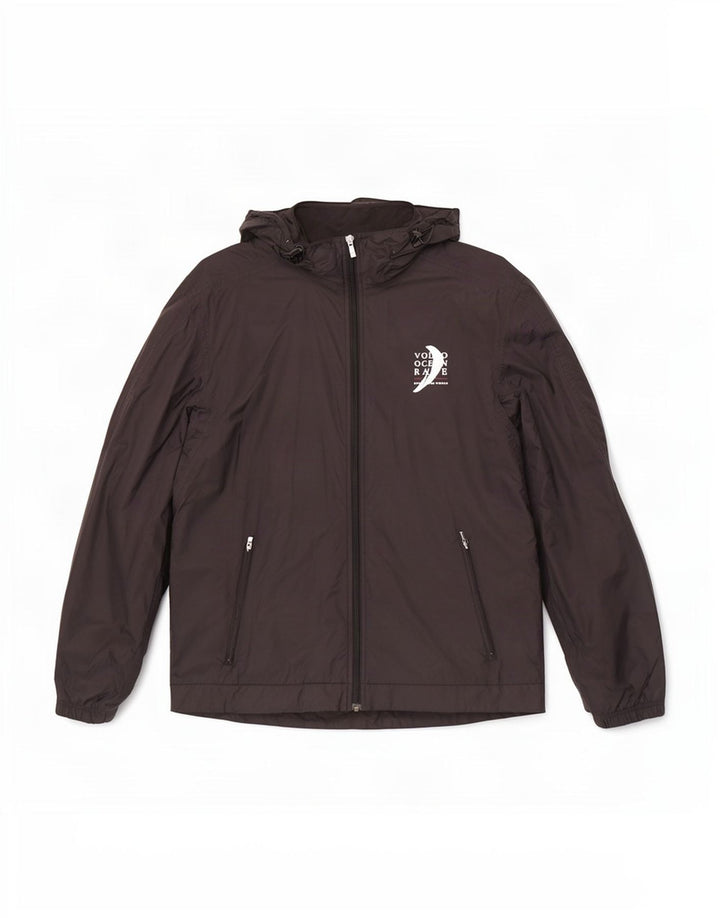 Jachetă de ploaie cu glugă grafică Puma pentru bărbați UK 38 Nylon mediu negru
