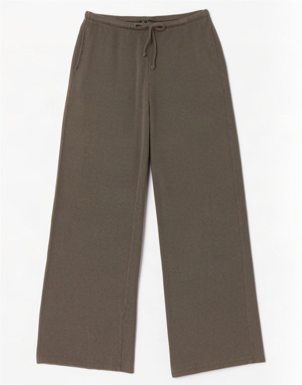 Pantaloni de trening Zara pentru femei cu picioare largi UK 8 Bumbac kaki mic
