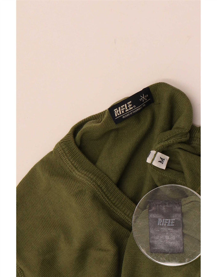 Pulover pentru bărbați Rifle cu decolteu în V, bumbac verde mediu