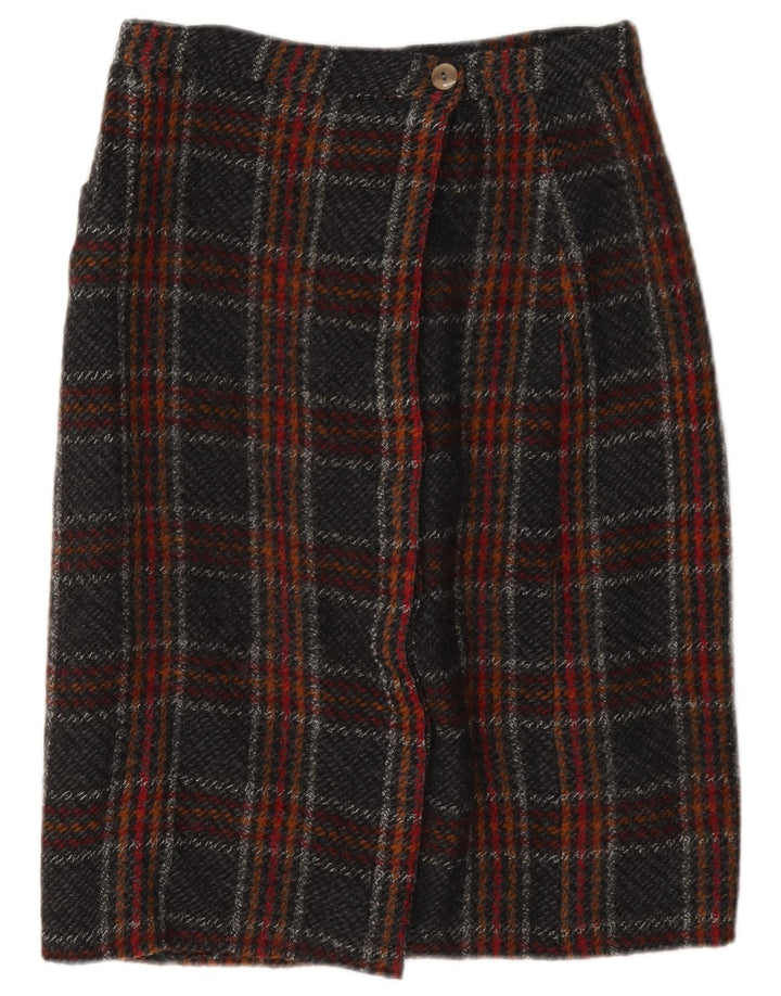 Fusta tricotată pentru femei Vintage W26 Small Black Check