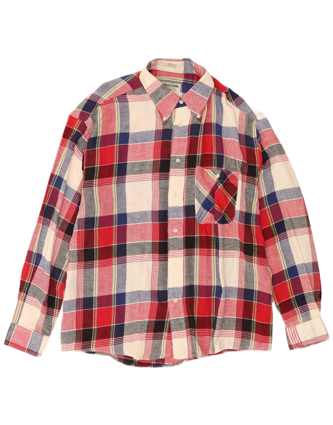Cămașă Vintage pentru bărbați din flanel XL, bumbac cu carouri multicolore