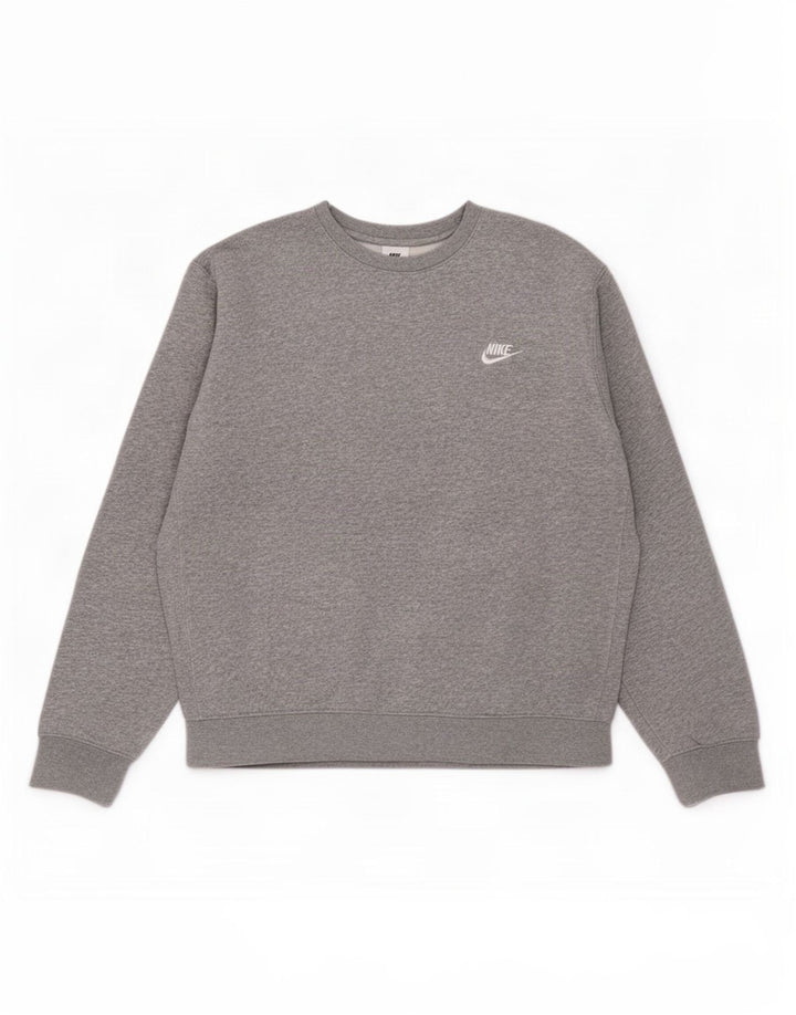 Pulover Nike pentru bărbați, bumbac cu pete, gri mediu