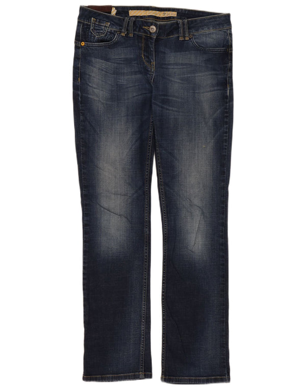 Fat Face Blugi drepți obișnuiți pentru femei UK 12 Medium L34 L32 Bumbac albastru