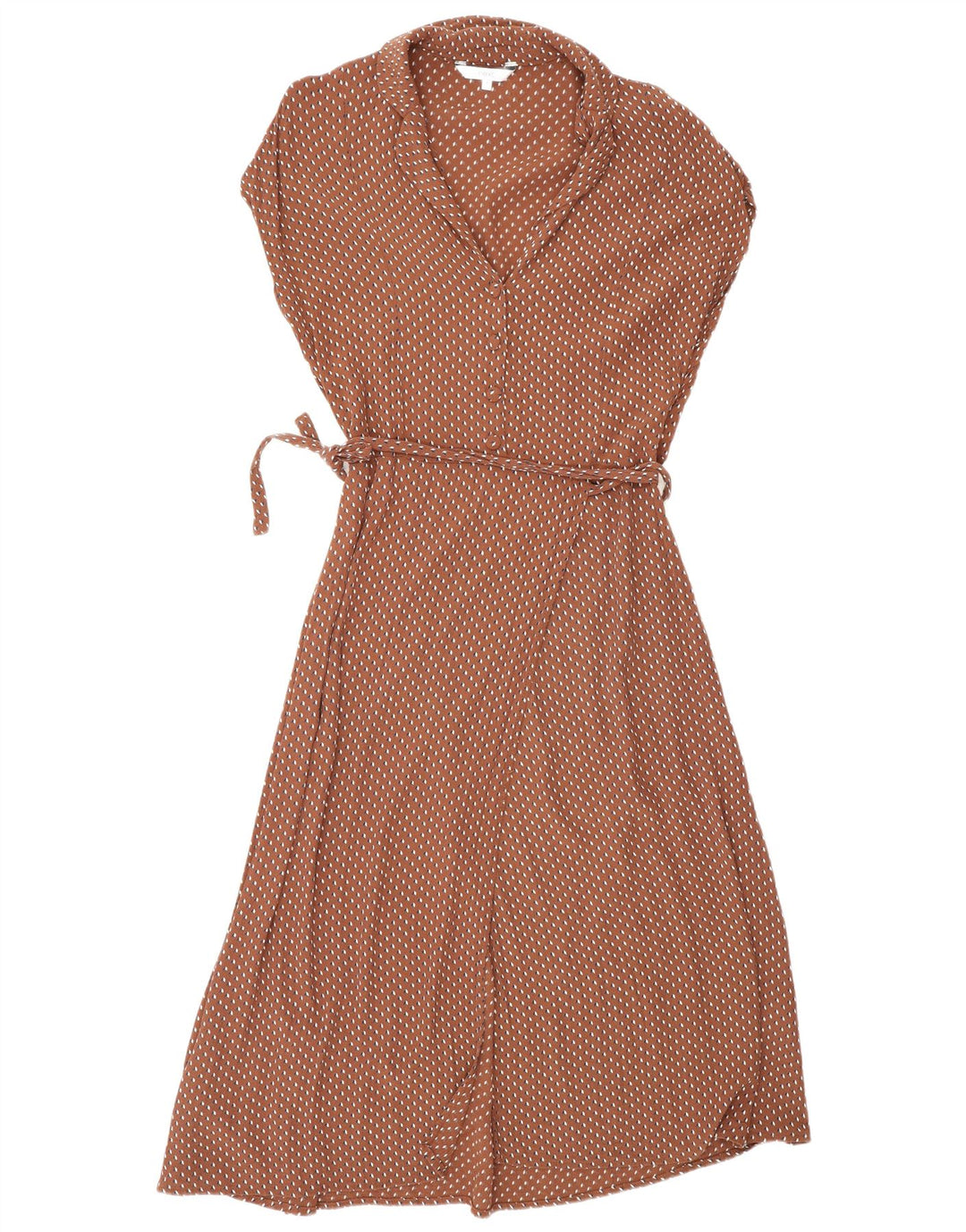 Next Rochie Maxi Wrap pentru femei UK 14 Medium Brown Geometric Viscose