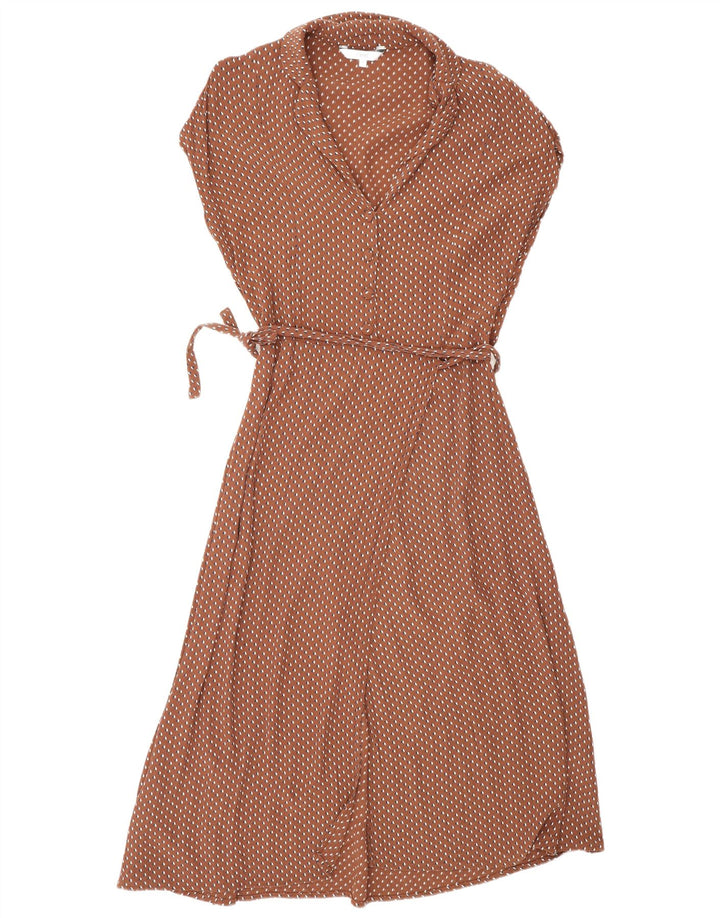 Next Rochie Maxi Wrap pentru femei UK 14 Medium Brown Geometric Viscose