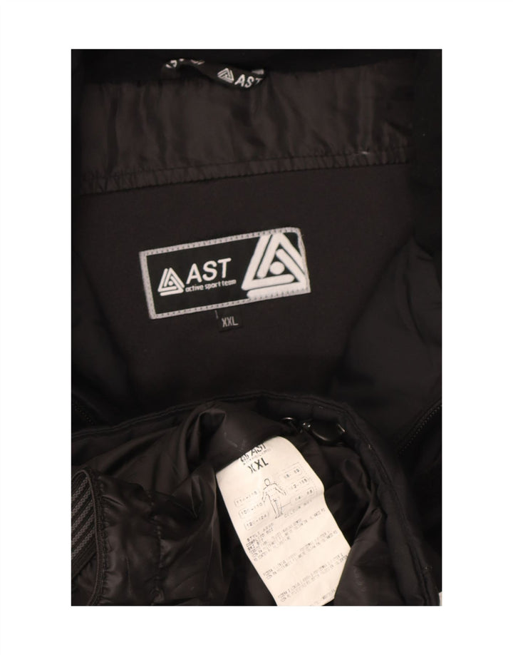 Jachetă de schi cu glugă AST pentru bărbați UK 44 2XL Poliamidă color bloc neagră
