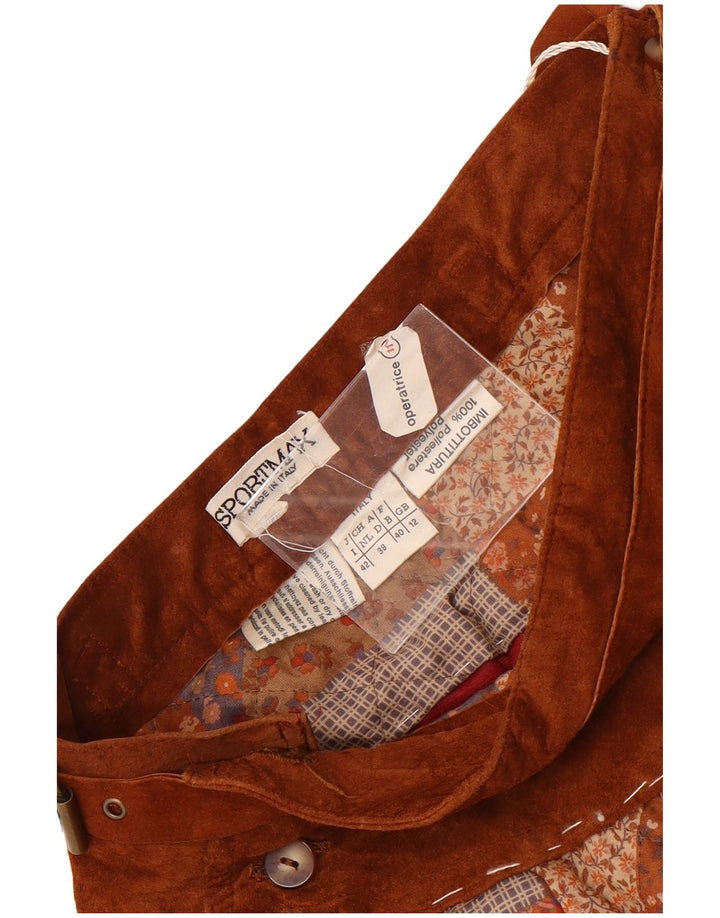 Fusta evazată pentru femei Sportmax UK 12 Medium W24 Maro Poliester mozaic