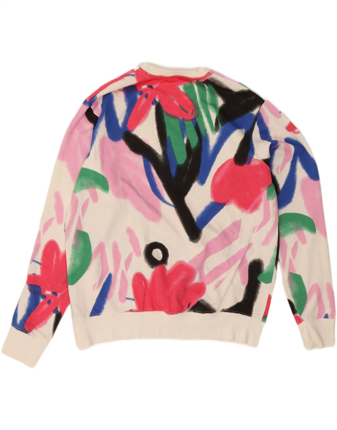Pulover supradimensionat cu grafic pentru femei Zara UK 14 Medium White Floral
