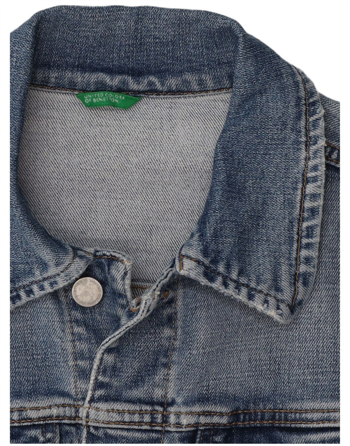Jachetă Benetton Crop Denim UK 10 Small Blue