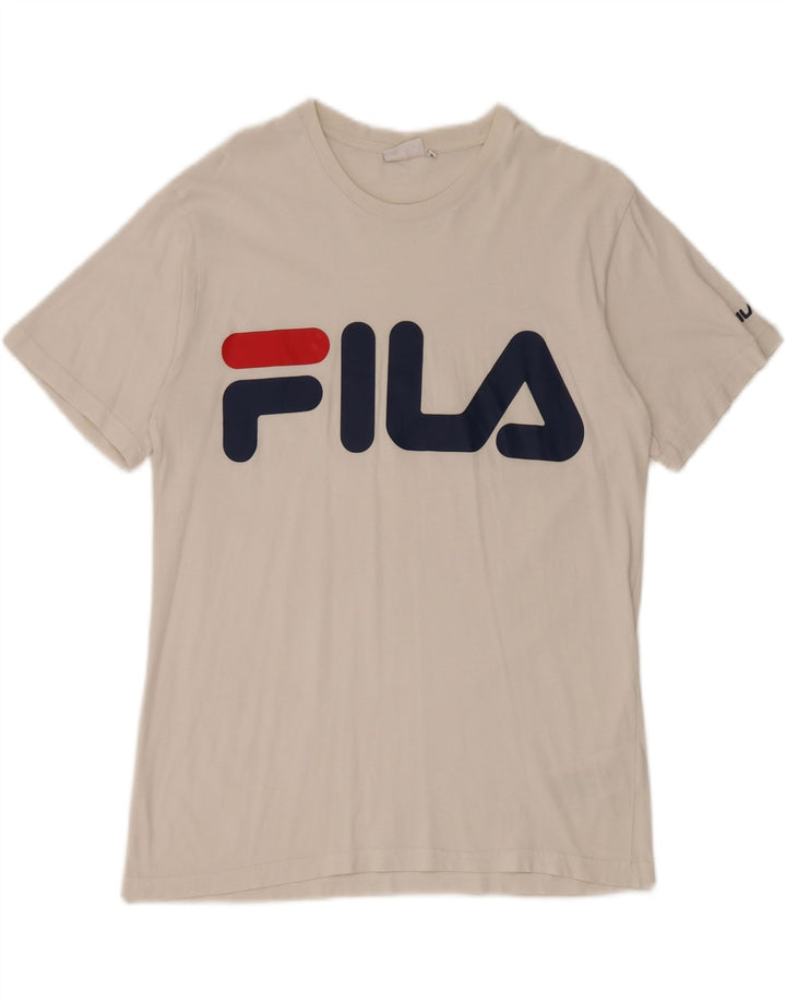 Tricou cu grafic Fila pentru bărbați Top Medium Alb Bumbac