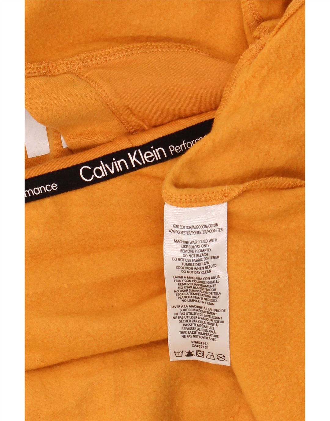 CALVIN KLEIN Pulover oversized Crop Hoodie pentru femei UK 10 Small Yellow