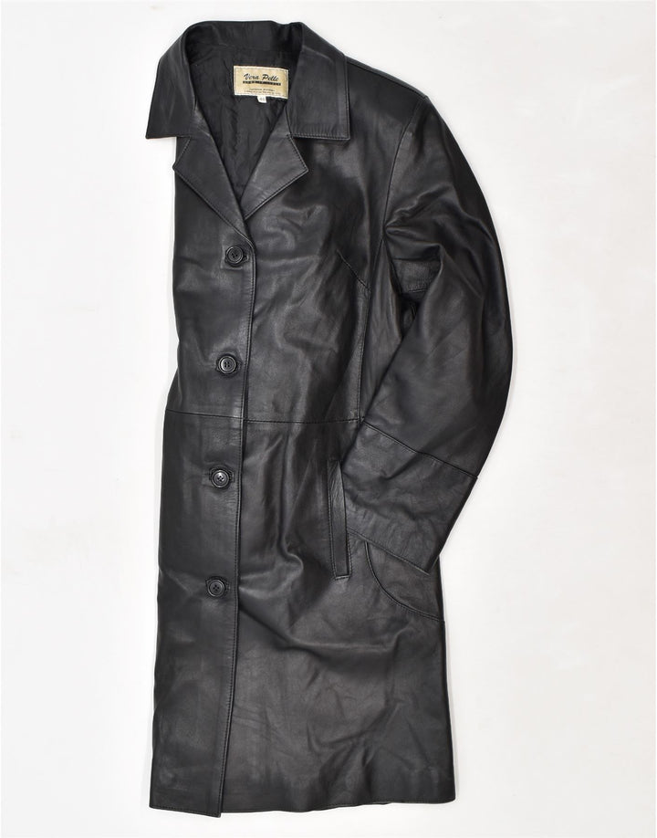 Palton din piele pentru femei VINTAGE IT 48 XL din piele neagră