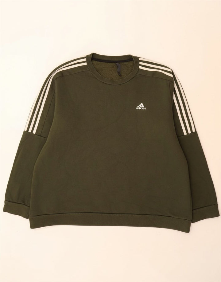 Pulover pentru bărbați Adidas 2XL bumbac kaki