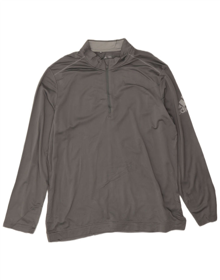 Trening pentru bărbați Climawarm Graphic Zip Neck Pullover Top XL Gri