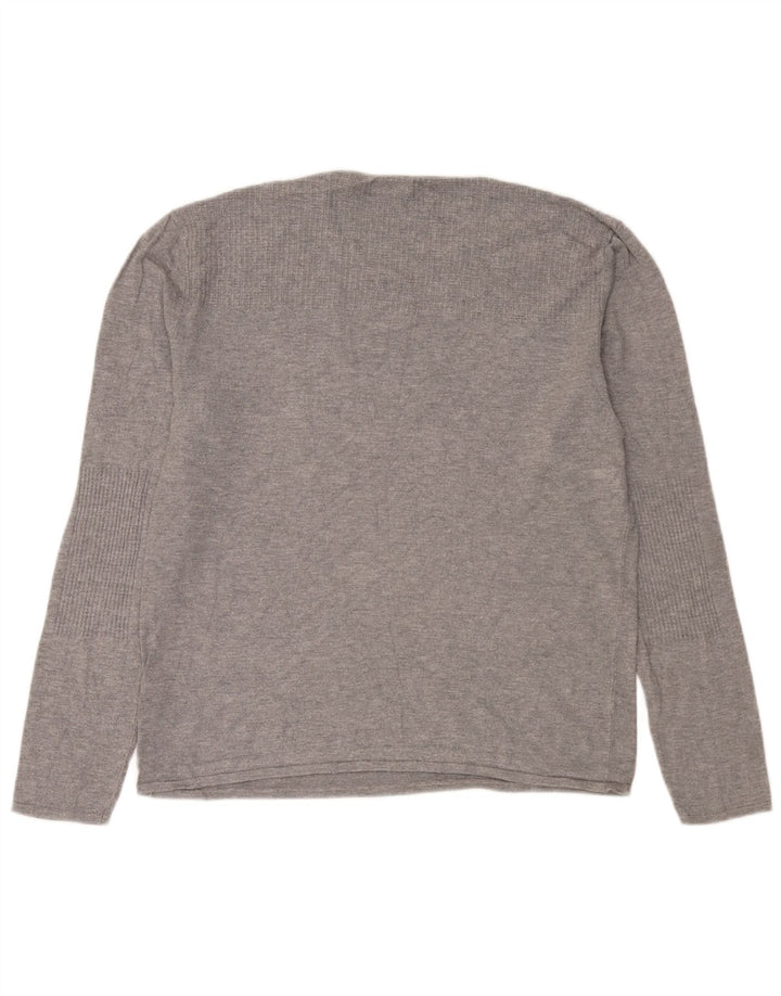 Pulover pentru bărbați Zara, cu gât crew, XL, viscoză gri