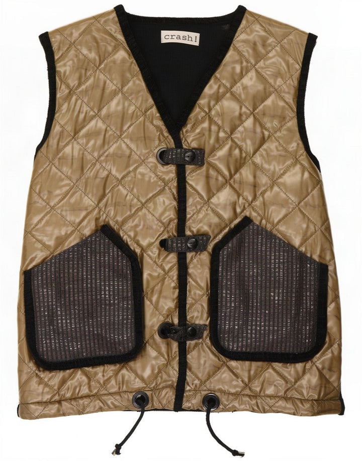 Crash Jachetă matlasată pentru femei UK 14 Large Gold Colourblock