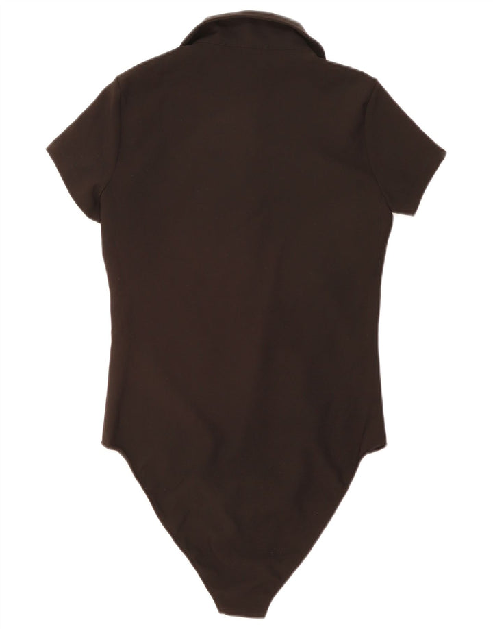 Body cu gât polo pentru femei Zara UK 14 Poliester negru mare