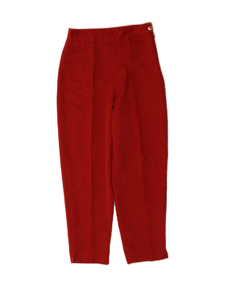 VINTAGE Womens Straight Cropped Trousers W26 L23 Red Vintage Vintage and Second-Hand Vintage from Messina Hembry 