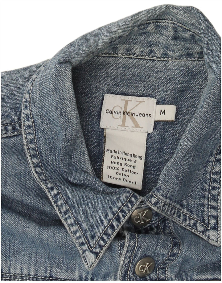 Cămașă de blugi pentru femei Calvin Klein Jeans, bumbac albastru mediu