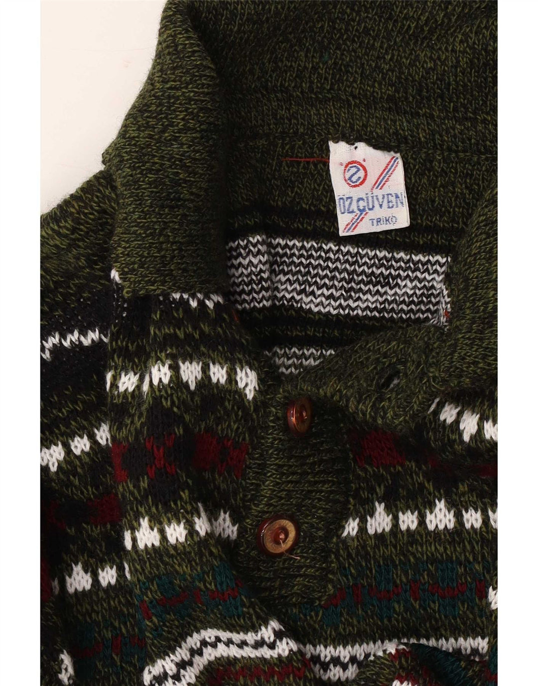 Pulover vintage pentru bărbați cu gât polo, mijlociu, multicolor, geometric