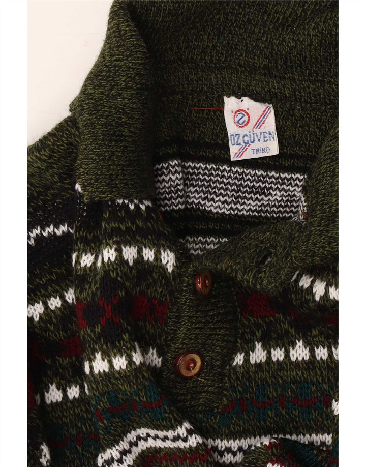 Pulover vintage pentru bărbați cu gât polo, mijlociu, multicolor, geometric