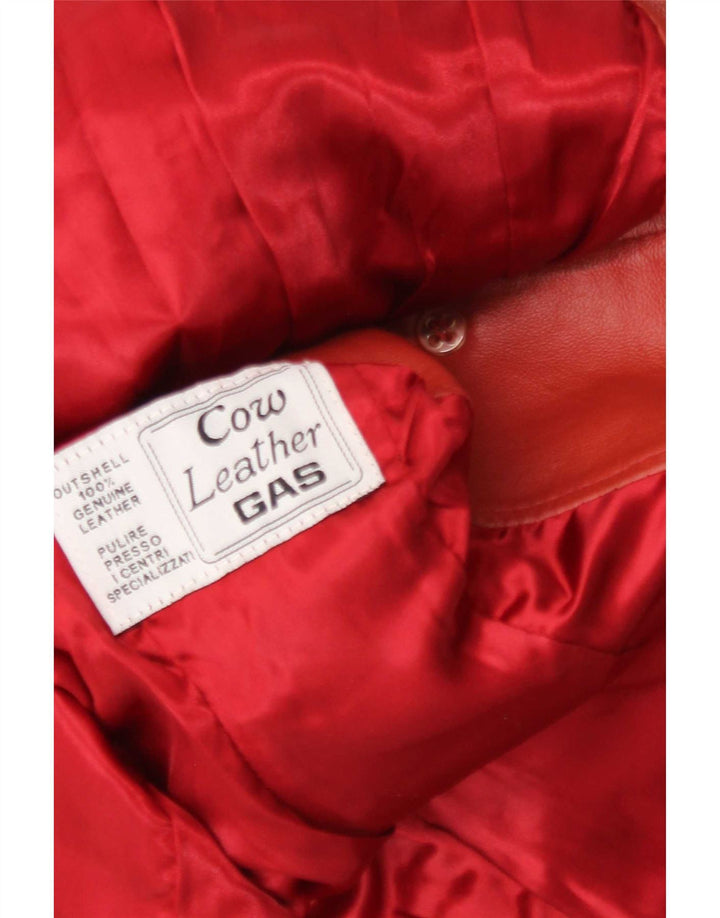 Jachetă Blazer din piele cu 4 nasturi Gas pentru femei UK 12 Medium Red