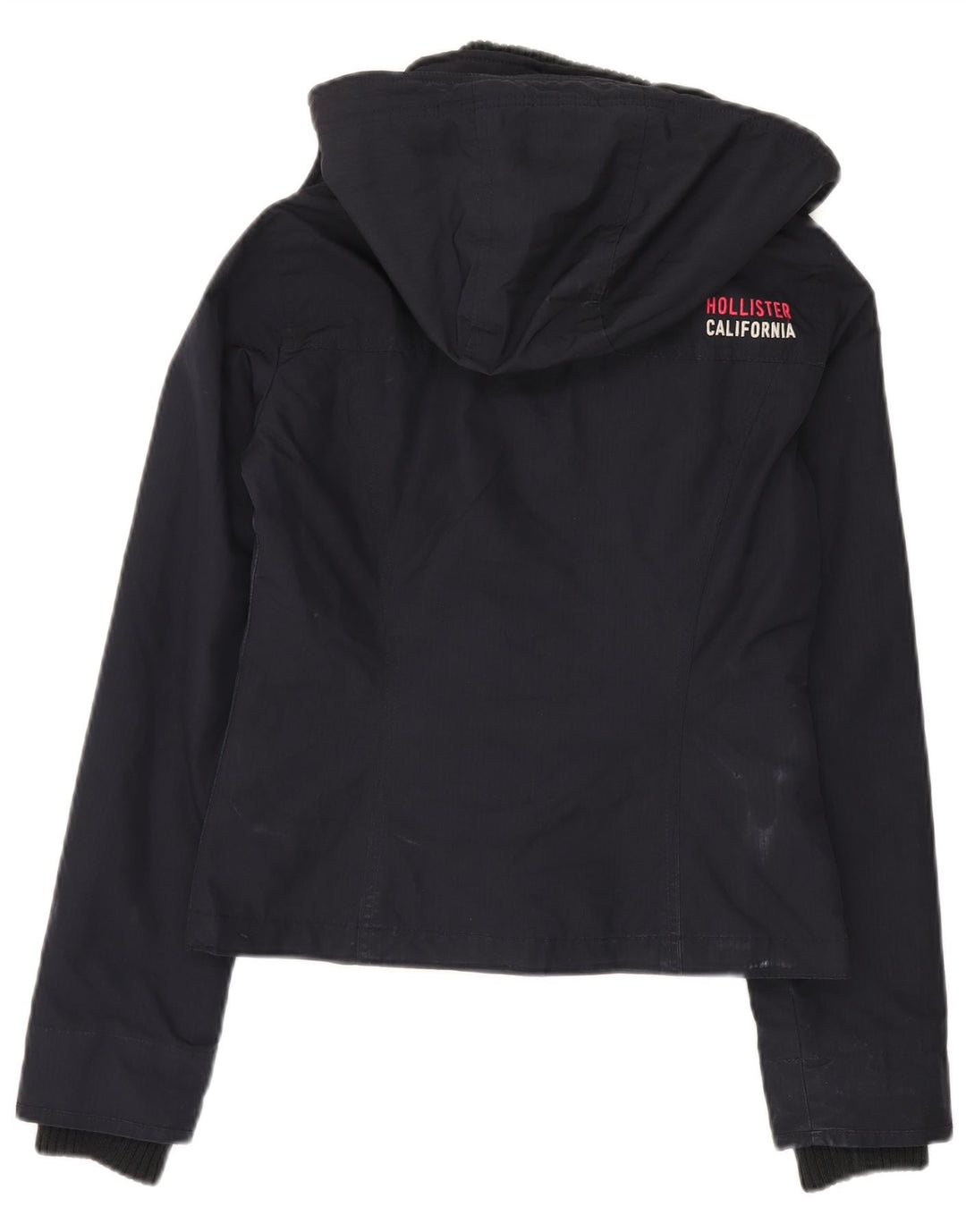 Jachetă Windbreaker pentru femei Hollister, cu glugă, UK 10, poliester, albastru marin mic