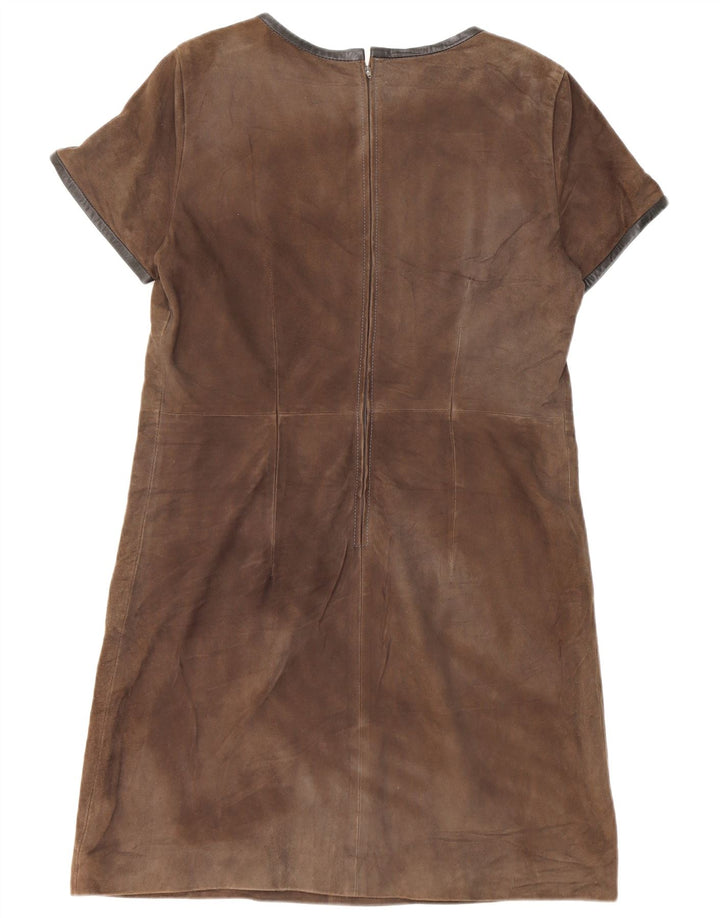 Rochie de damă vintage din piele întoarsă rochie IT 44 Maro Mediu