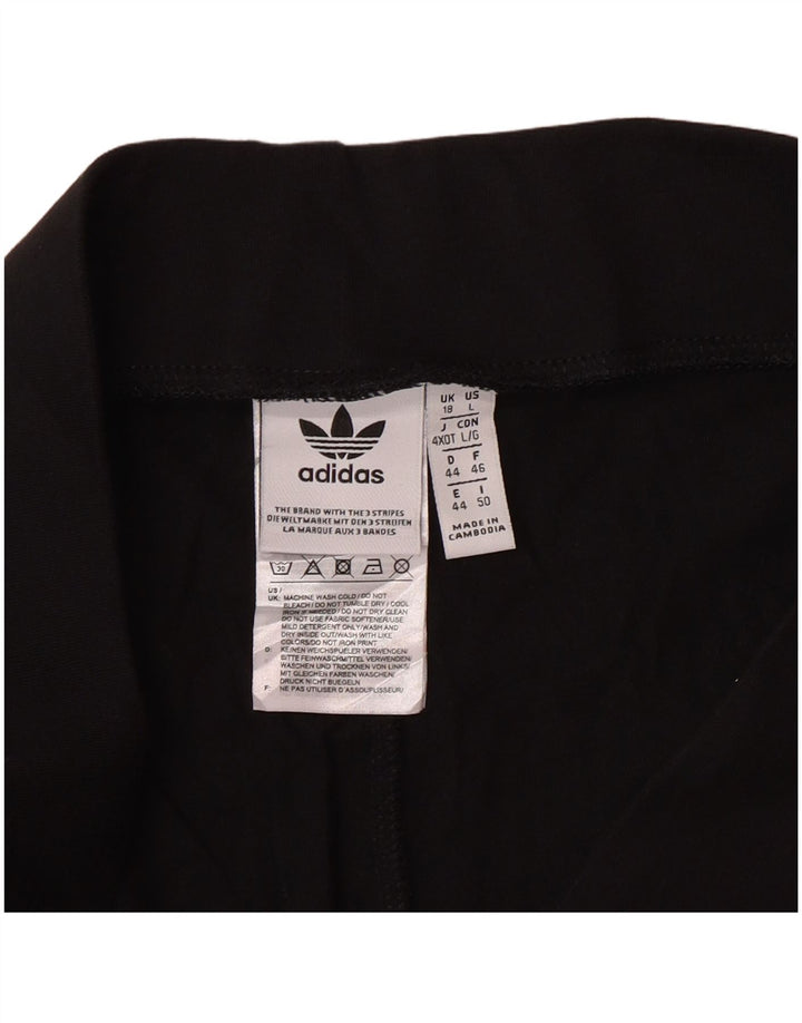 Pantaloni scurți sport grafic ADIDAS pentru femei UK 18 XL bumbac negru